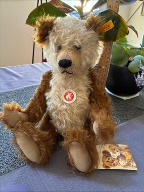 Steiff Classic Mohair Teddy Bear in Cream and Brown